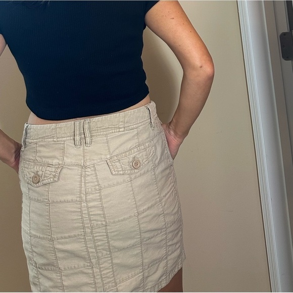 Ann Taylor Y2K patchwork pencil skirt khaki size 4 - Picture 2 of 10